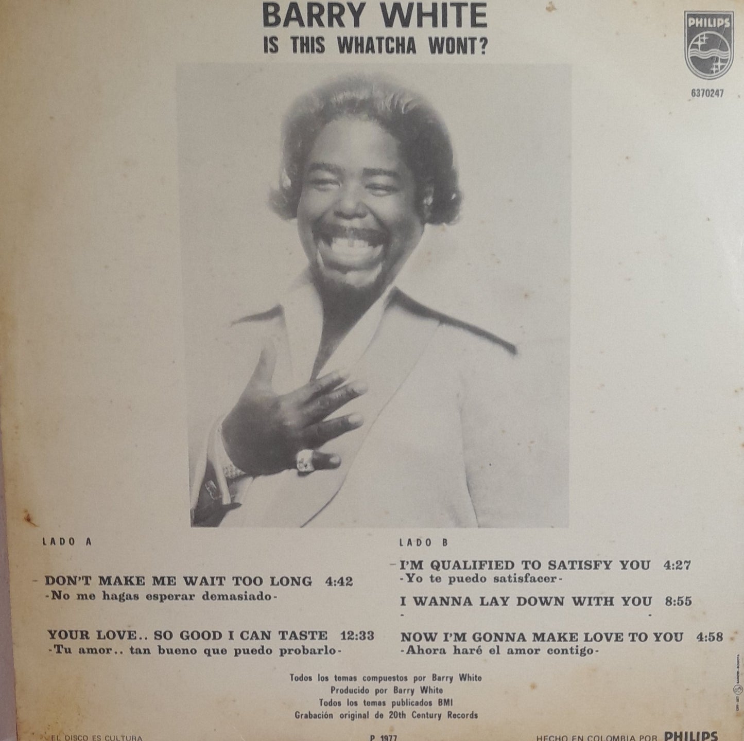 POP INGLÉS-Barry White / Is This Whatcha Wont ? . Año 1977