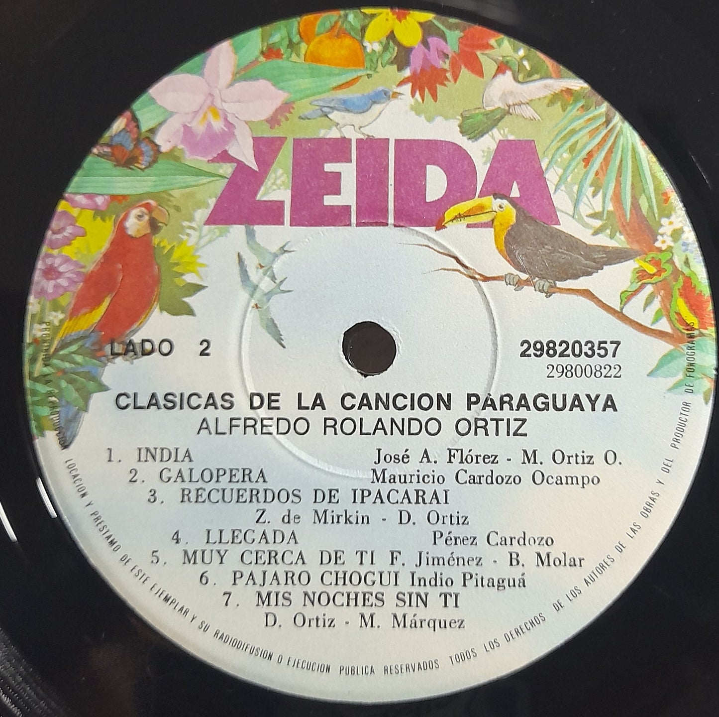 LATINOAMERICANA-Alfredo Rolando Ortiz, Arpa  / Clásicas de la Canción Paraguaya. Año 1969